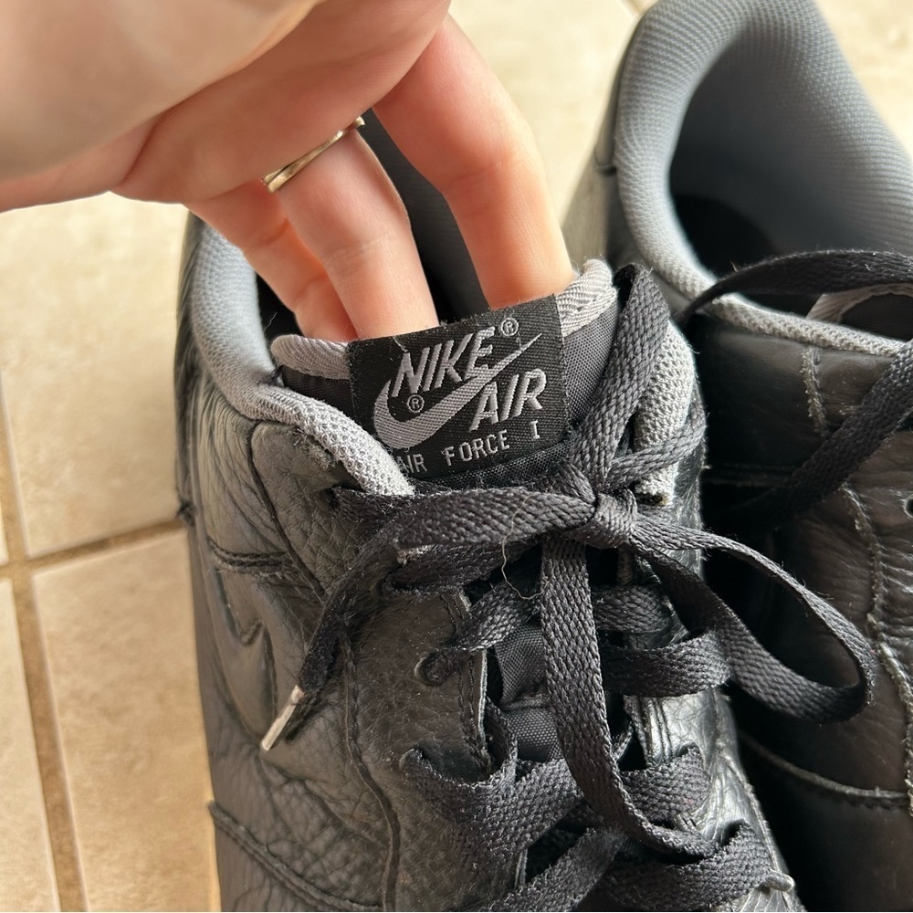 Nike Air Force 1 Men's Black Sneakers Size 15 Basketball Athletic Grunge - Picture 5 of 13